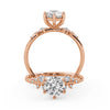 Montura Para Anillo de Compromiso Pavé "Poppy" en Oro Rosa de 18K