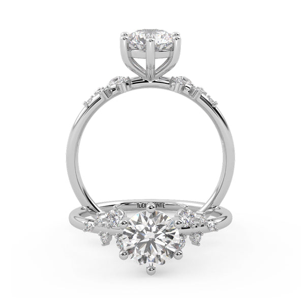 Montura Para Anillo de Compromiso Pavé "Poppy" en Platino