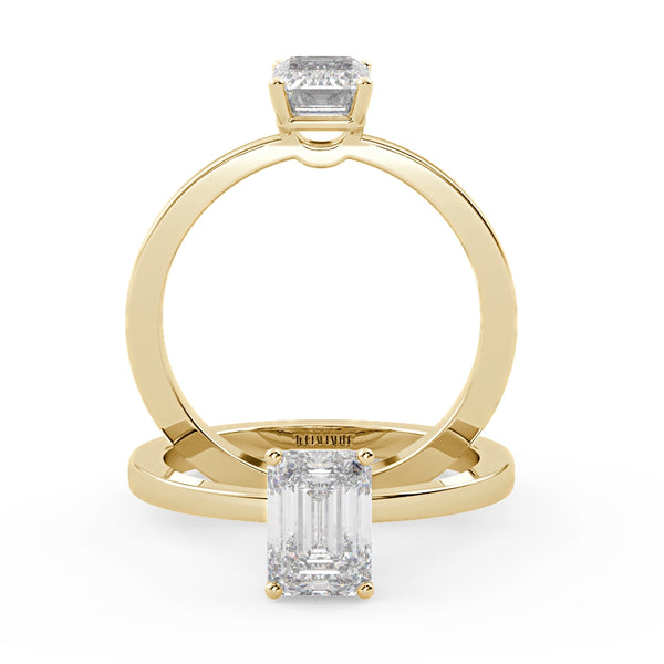 Montura Para Anillo de Compromiso Solitario "Siluette" en Oro Amarillo de 14k