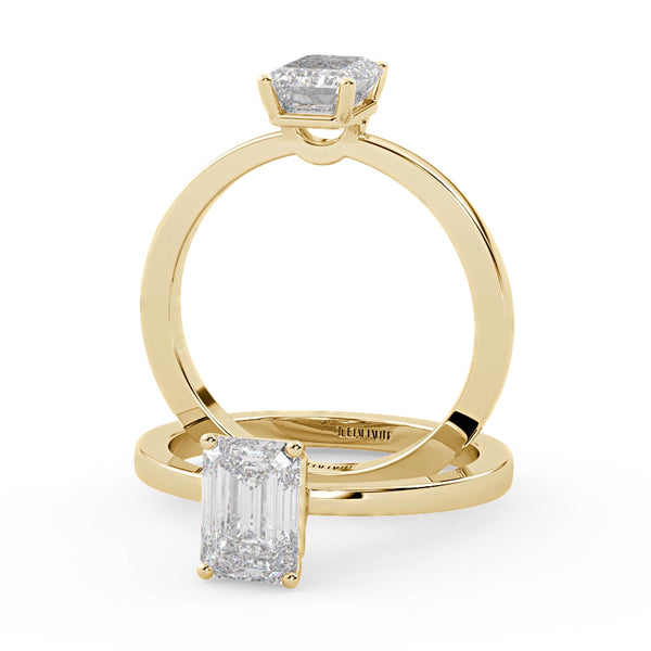 Montura Para Anillo de Compromiso Solitario "Siluette" en Oro Amarillo de 14k