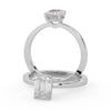 Montura Para Anillo de Compromiso Solitario "Siluette" en Oro Blanco de 18k