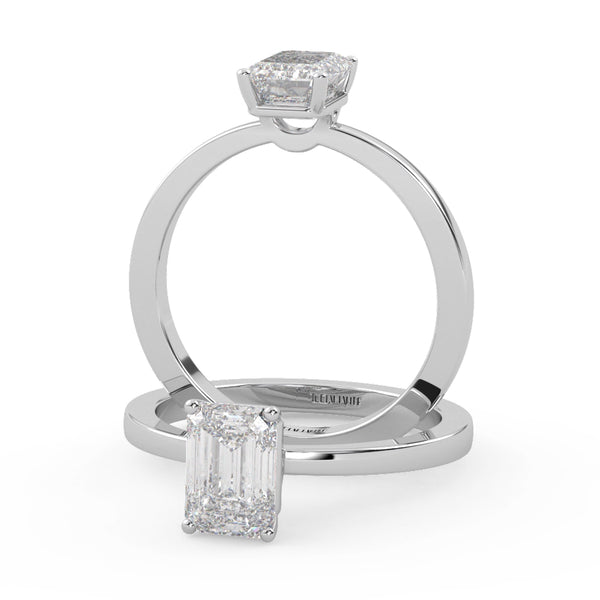 Montura Para Anillo de Compromiso Solitario "Siluette" en Oro Blanco de 18k