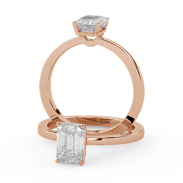 Montura Para Anillo de Compromiso Solitario "Siluette" en Oro Rosa de 14k