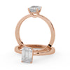 Montura Para Anillo de Compromiso Solitario "Siluette" en Oro Rosa de 18k