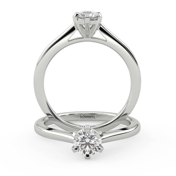 Montura Para Anillo de Compromiso Solitario "Artemisa" en Oro Blanco de 18k
