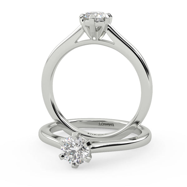 Montura Para Anillo de Compromiso Solitario "Artemisa" en Oro Blanco de 18k