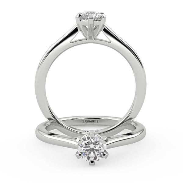 Montura Para Anillo de Compromiso Solitario "Artemisa" en Oro Blanco de 14K