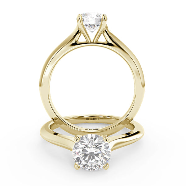 Montura Para Anillo de Compromiso Solitario "Cartier" en Oro Amarillo de 18k