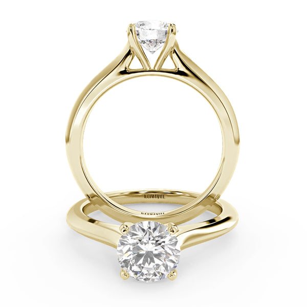 Montura Para Anillo de Compromiso Solitario "Cartier" en Oro Amarillo de 18k