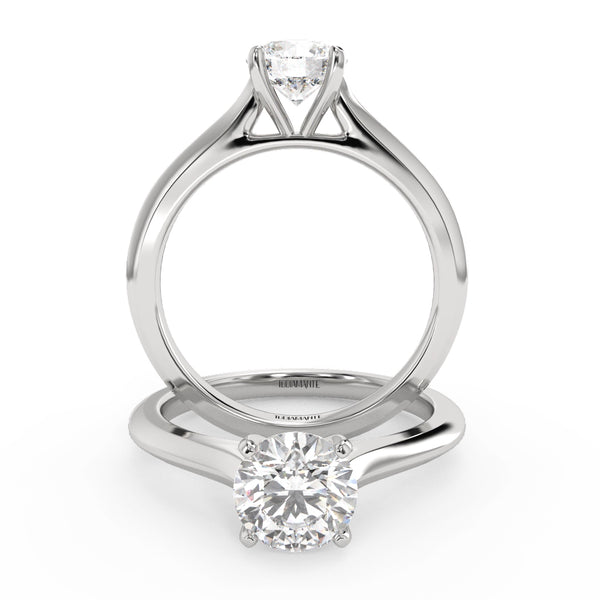 Montura Para Anillo de Compromiso Solitario "Cartier" en Oro Blanco de 18k
