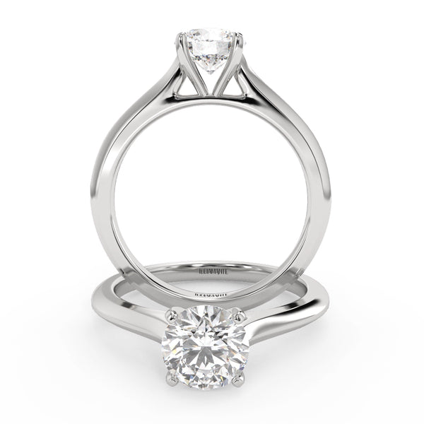Montura Para Anillo de Compromiso Solitario "Cartier" en Oro Blanco de 18k