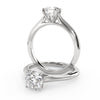 Montura Para Anillo de Compromiso Solitario "Cartier" en Oro Blanco de 18k