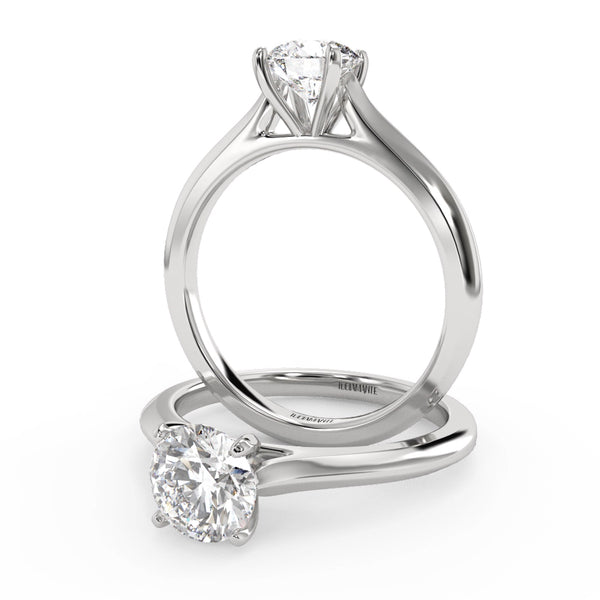 Montura Para Anillo de Compromiso Solitario "Cartier" en Oro Blanco de 18k