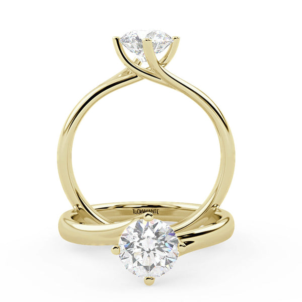 Montura Para Anillo de Compromiso Solitario "Knot" en Oro Amarillo de 18K