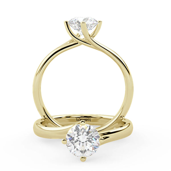 Montura Para Anillo de Compromiso Solitario "Knot" en Oro Amarillo de 18K