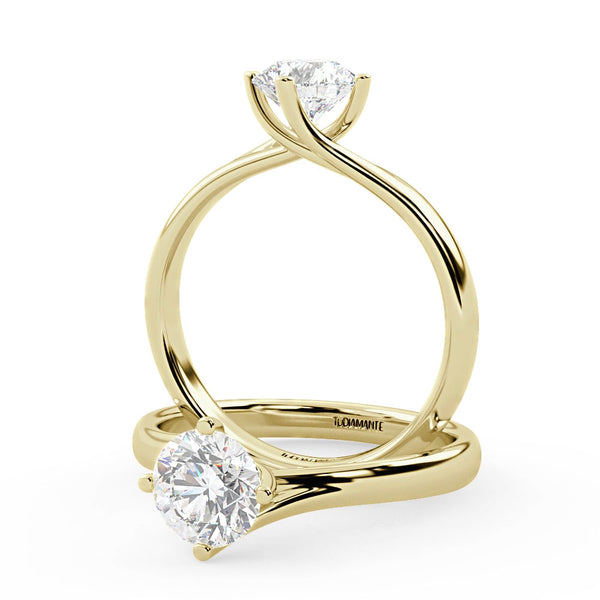 Montura Para Anillo de Compromiso Solitario "Knot" en Oro Amarillo de 18K