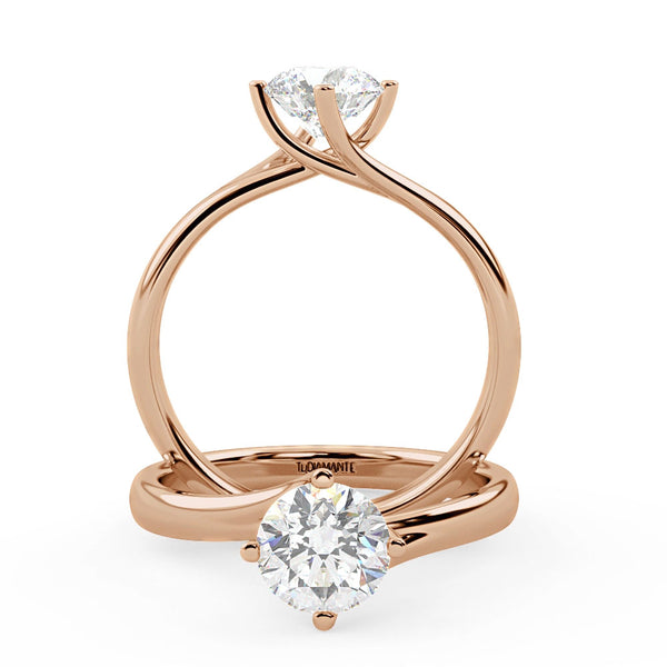 Montura Para Anillo de Compromiso Solitario "Knot" en Oro Rosa de 14k