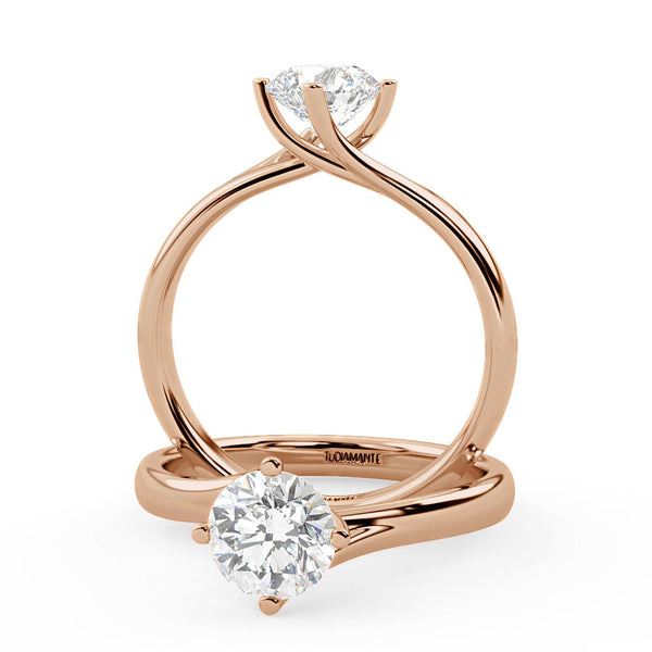 Montura Para Anillo de Compromiso Solitario "Knot" en Oro Rosa de 14k