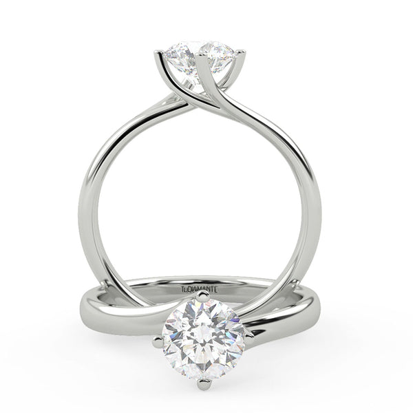 Montura Para Anillo de Compromiso Solitario "Knot" en Platino