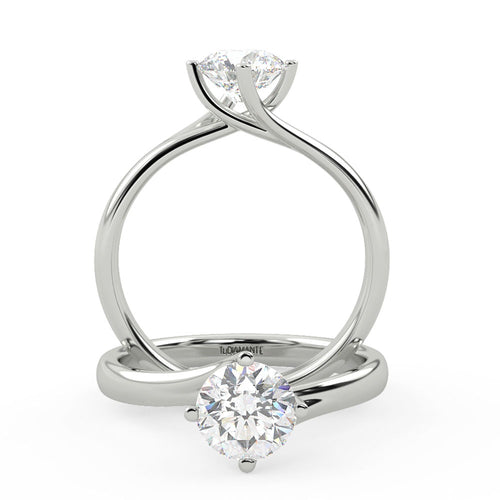 Montura Para Anillo de Compromiso Solitario "Knot" en Oro Blanco de 14k