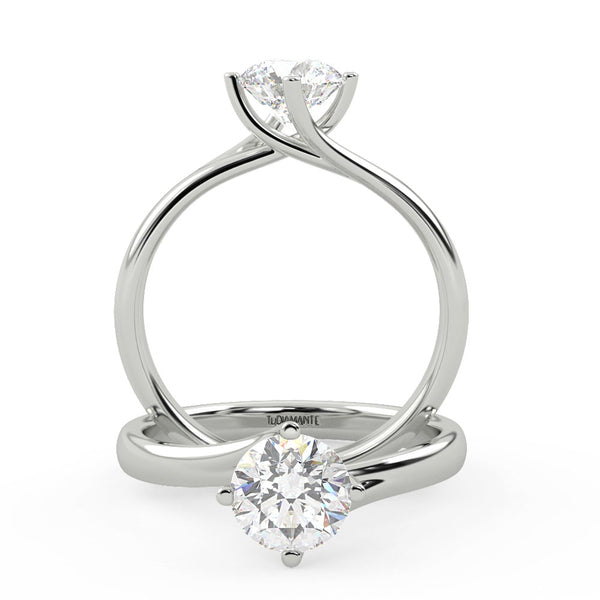 Montura Para Anillo de Compromiso Solitario "Knot" en Platino