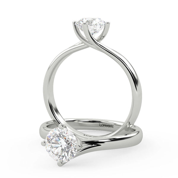 Montura Para Anillo de Compromiso Solitario "Knot" en Platino