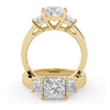 Montura Para Anillo de Compromiso Tres Piedras "Olympia" en Oro Amarillo de 18K