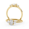 Montura Para Anillo de Compromiso Tres Piedras "Cosmos" en Oro Amarillo de 18K.