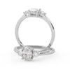 Montura Para Anillo de Compromiso Tres Piedras "Cosmos" en Oro Blanco de 18K.