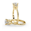 Montura Para Anillo de Compromiso Pavé Cluster "Vera" en Oro Amarillo de 14K