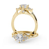 Montura Para Anillo de Compromiso Pavé Cluster "Vera" en Oro Amarillo de 18K