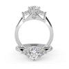 Montura Para Anillo de Compromiso Pavé Cluster "Vera" en Oro Blanco de 18K