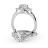 Montura Para Anillo de Compromiso Pavé Cluster "Vera" en Oro Blanco de 18K
