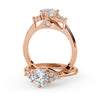 Montura Para Anillo de Compromiso Pavé Cluster "Vera" en Oro Rosa de 14K