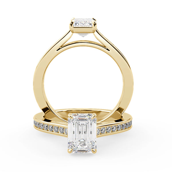 Montura Para Anillo de Compromiso Pavé "Supreme" en Oro Amarillo de 18k