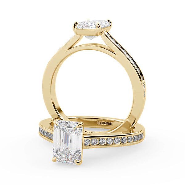 Montura Para Anillo de Compromiso Pavé "Supreme" en Oro Amarillo de 18k