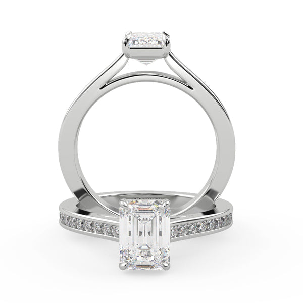 Montura Para Anillo de Compromiso Pavé "Supreme" en Oro Blanco de 14k