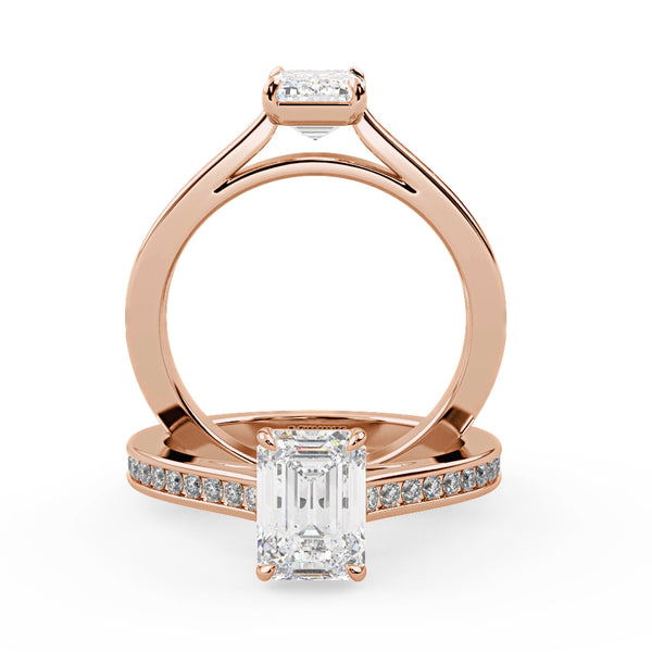 Montura Para Anillo de Compromiso Pavé "Supreme" en Oro Rosa de 14k