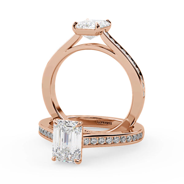 Montura Para Anillo de Compromiso Pavé "Supreme" en Oro Rosa de 14k