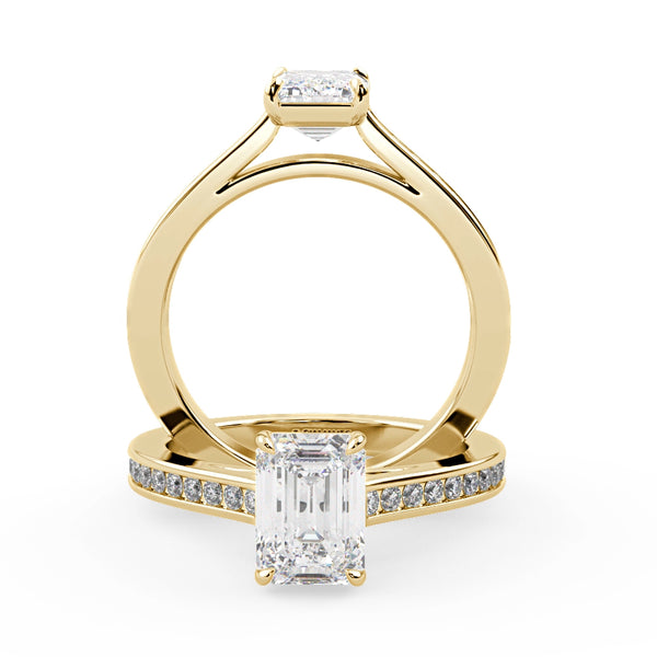 Montura Para Anillo de Compromiso Pavé "Supreme" en Oro Amarillo de 14k