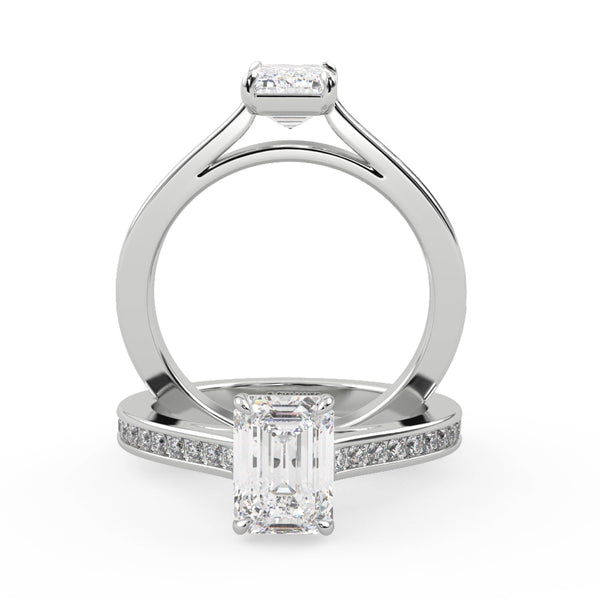 Montura Para Anillo de Compromiso Pavé "Supreme" en Oro Blanco de 14k