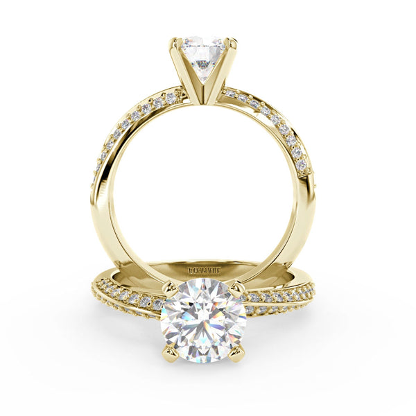 Montura Para Anillo de Compromiso Solitario "Twist" en Oro Amarillo de 14K