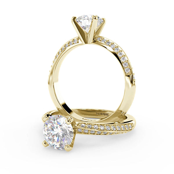 Montura Para Anillo de Compromiso Solitario "Twist" en Oro Amarillo de 14K