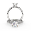 Montura Para Anillo de Compromiso Solitario "Twist" en Oro Blanco de 18K