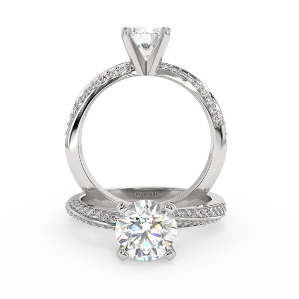 Montura Para Anillo de Compromiso Solitario "Twist" en Oro Blanco de 18K