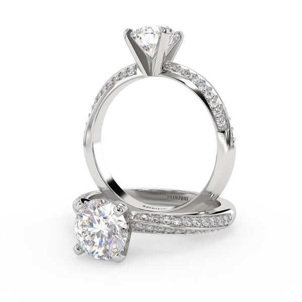 Montura Para Anillo de Compromiso Solitario "Twist" en Platino