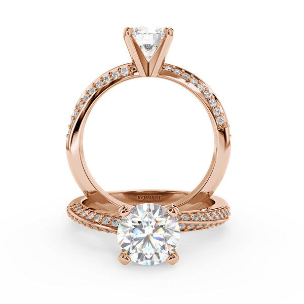 Montura Para Anillo de Compromiso Solitario "Twist" en Oro Rosa de 14k