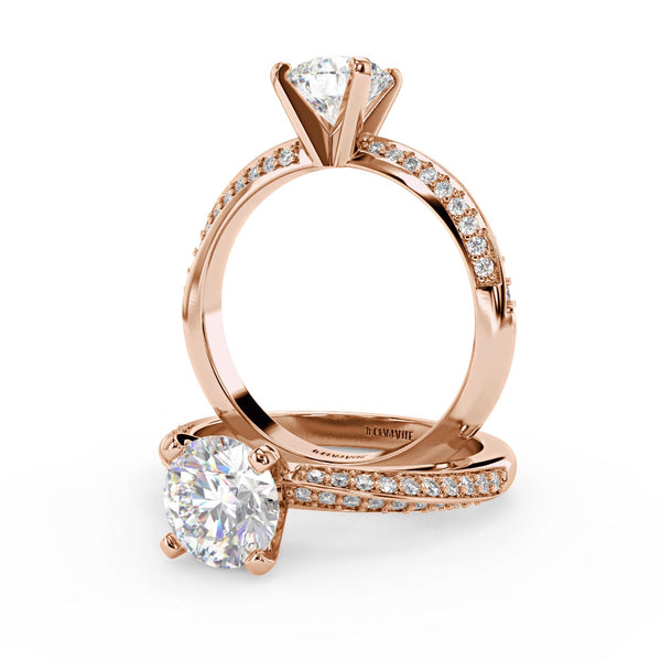 Montura Para Anillo de Compromiso Solitario "Twist" en Oro Rosa de 14k