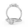 Montura Para Anillo de Compromiso Tres Piedras "Cosmos" en Oro Blanco de 14K