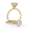 Montura Para Anillo de Compromiso Basket Micropavé "Aspen" en Oro Amarillo de 14K